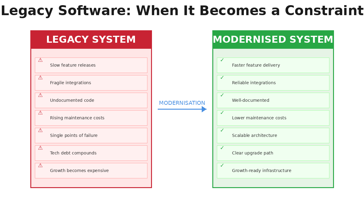 When Should You Modernise Legacy Software? A Guide for Growing Businesses